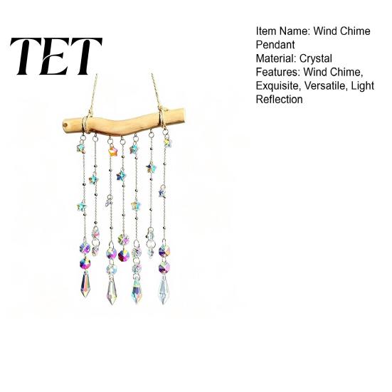 Glittering Window Pendant Crystal Wind Chime Pendant, Sun Catchers with Long Outdoor Courtyard Accessory Tassel, Sophisticated Hanging Ornament