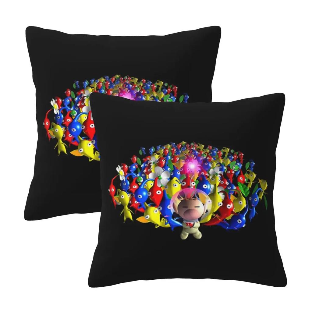 Pikmin 2 Pcs Square Pillowcase Pillow Cover Cushion Zip Decorative Comfort Throw Pillow For Home Living Room