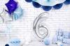 PartyDeco Number ''6'' Foil Balloon Silver 86cm