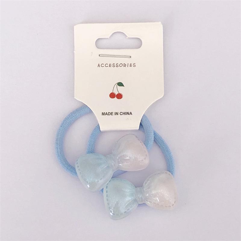 

Korean-Style Gradient Bow Hair Ties for Girls - Set of 2 Elastic Bands