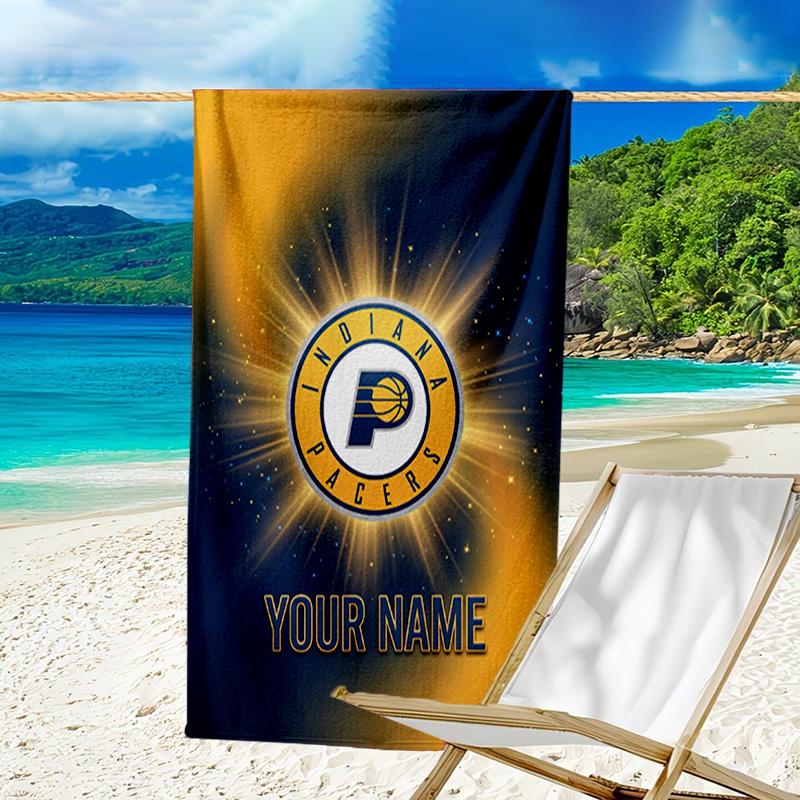 Custom Name Beach Towel Indiana Basketball Team Beach Towel, Soft Microfiber, Gift for Her/Him, Birthday, for Pool, Beach, Travel, Fan Gifts