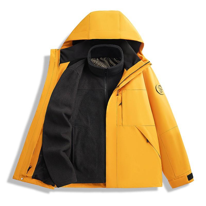 Mens Womens 3-in-1 Waterproof Windproof Hiking Jacket With Fleece Liner Outdoor Trekking Camping Winter