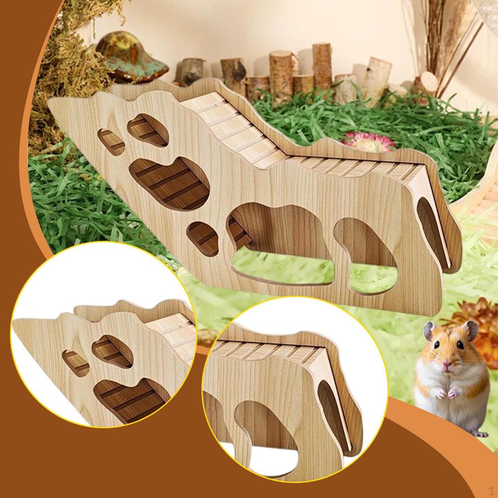 Hamster House and Habitat Small Pet Castle Home,Cage Accessories,Wood Animal Hideout Hut Play