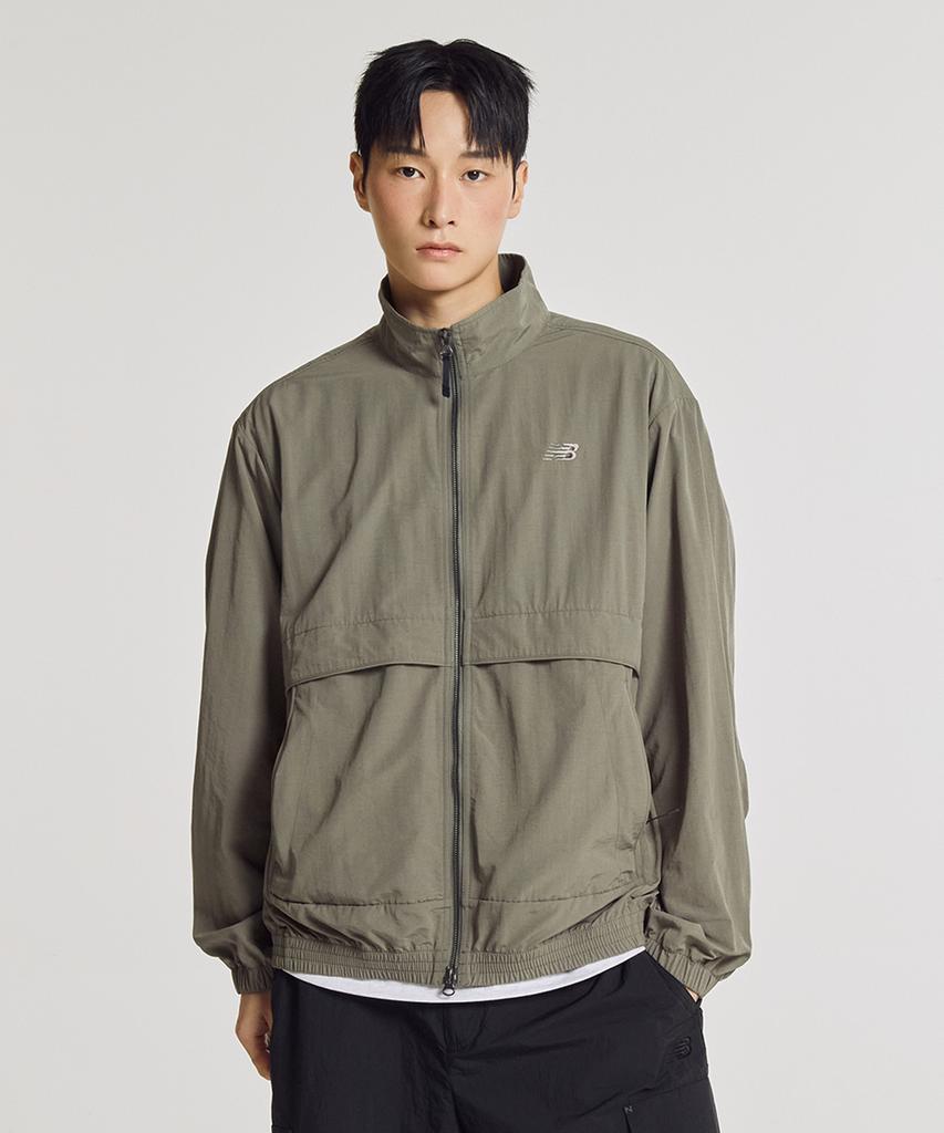 New Balance Nbnag31803 / Uni Essential Heritage Stand-Neck Warm-Up Jacket (G/Khaki)