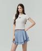 SERGIO TACCHINI W Rib Slim Fit Tie Ribbon Short Sleeve T-Shirt (White)