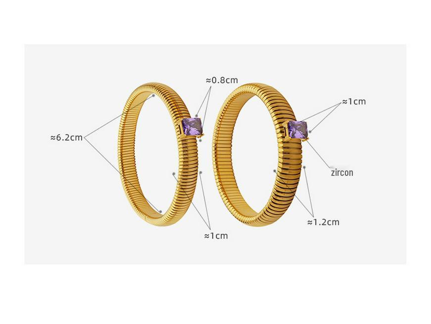 Elegant Gold-Plated Zircon Elastic Bangle: Korean-European Style Women's Jewelry