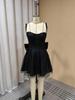 Europe 2026 Strapless Slim Bright Silk Sparkle Dress with Bowknot