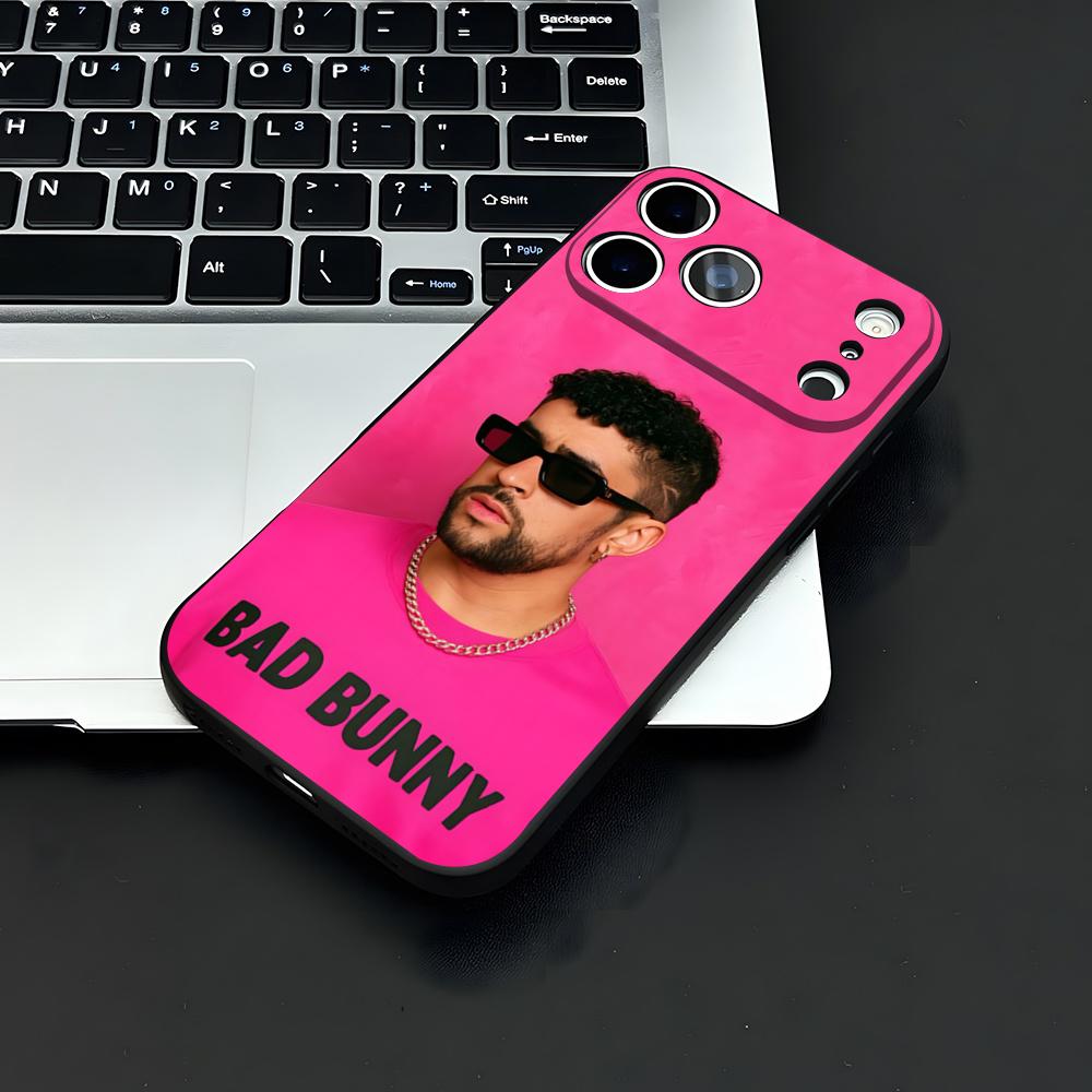 Coque de téléphone Singer B-Bad Bunny Pour IPhone 17 Air 16 E Pro Max 15 14 13 Mini 12 Pro 11 Max Plus Coque Souple Noire
