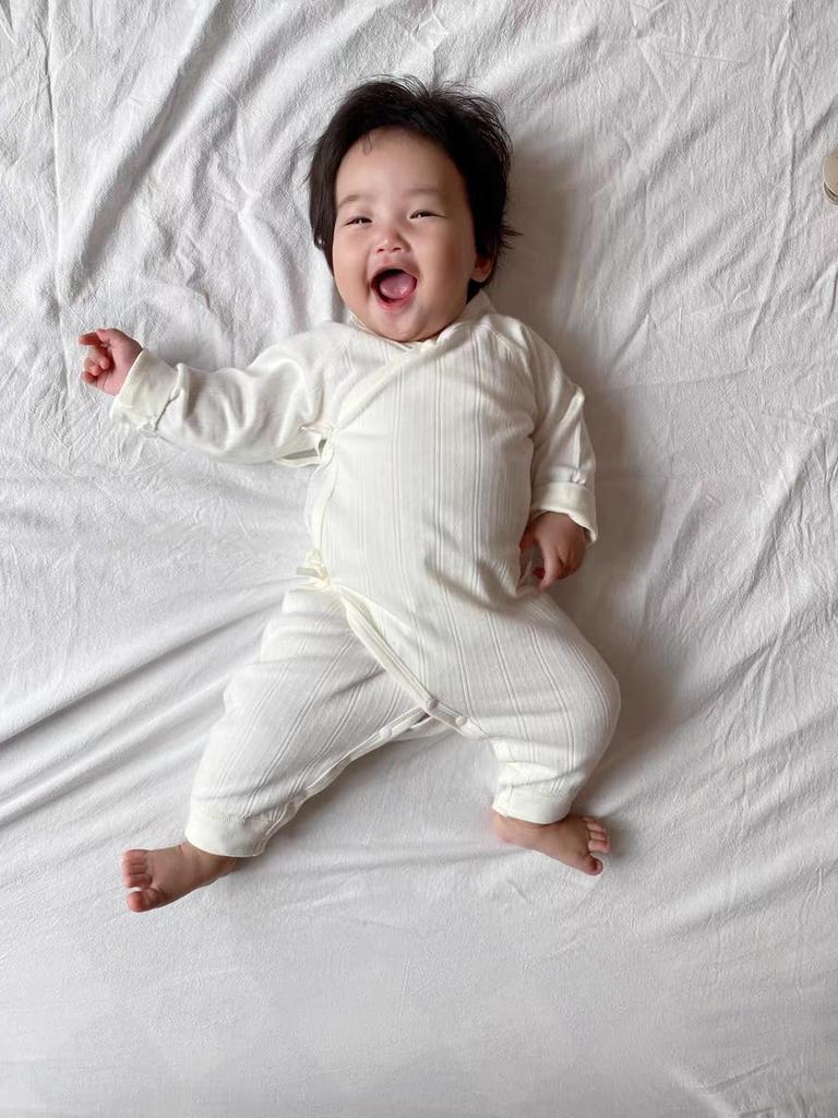 Newborn Clothes Underwear Romper Combi Underwear Cotton Long Sleeve Coverall Front Opening Baby Clothes Pajamas Innerwear Baby Preparation Baby Shower