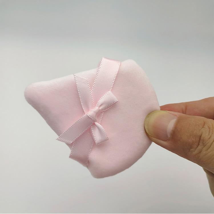 2Pcs/Set Bow Decoration Soft Face Powder Puff Triangle Makeup Puff Cosmetic Foundation Sponge Makeup Tool For Loose Powder Setting Puff