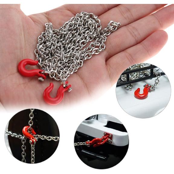 RC Tow Hook Chain, U Shaped Tow Hook Trailer Chain Assemble Parts for RC Climbing Crawler Car 1/18