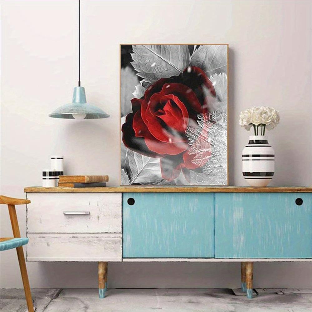 DIY Diamond Painting Red Flowers Cross Stitch Kit Mosaic Art Diamond Painting Full Circle/Square Diamond Home Decoration