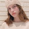 ROLAROLA CORSAGE KNIT BEANIE BEIGE