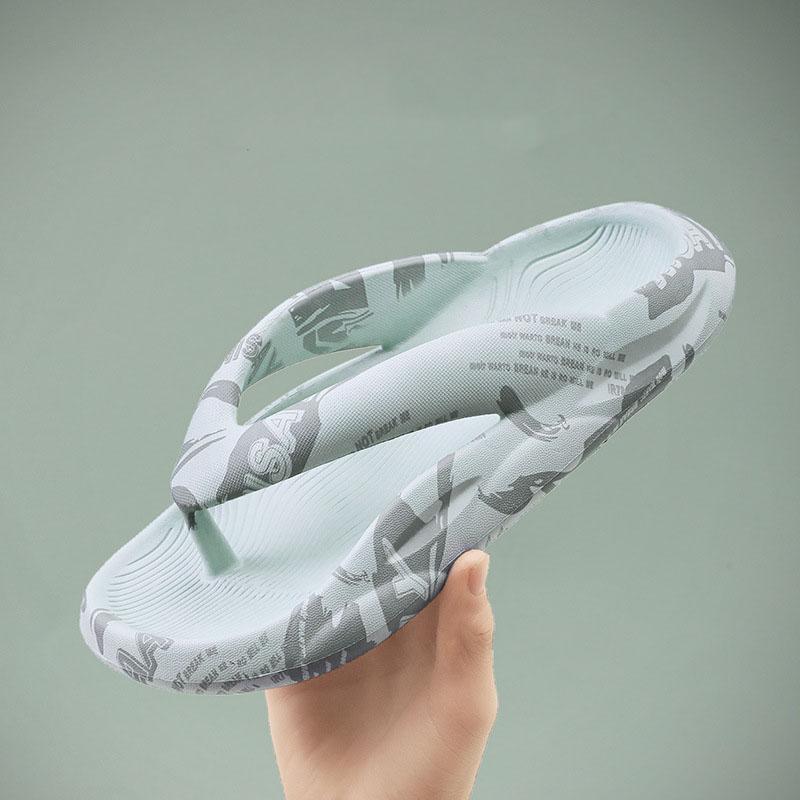 

Мужские весенне-летние тапочки большого размера с принтом, однотонные тапочки на мягкой подошве на плоской подошве, пляжные шлепанцы 36-37 серый