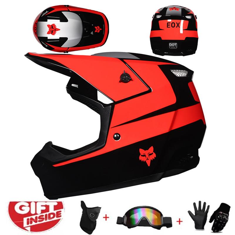 Motorcycle Helmet Children Off Road Helmet Bike Downhill Am Dh Cross Helmet Capacete Motocross Casco Three piece gift set Motor