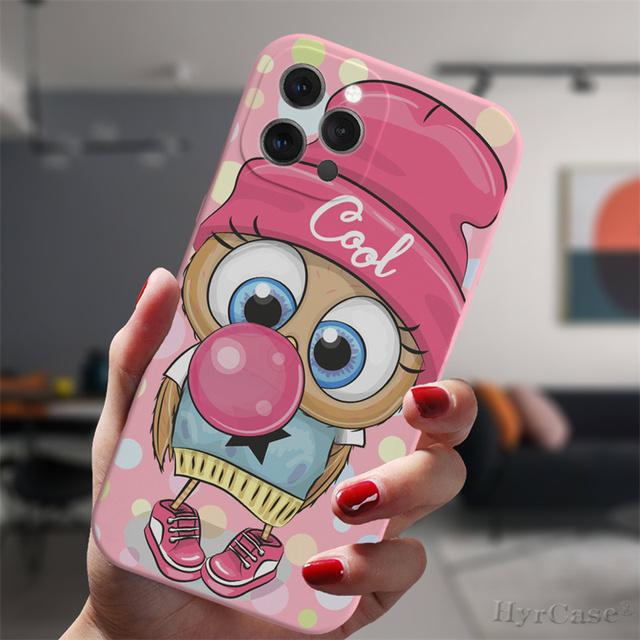 

Для Iphone 13 12 Mini 11 14 Pro Max 14plus 13promax Защитный чехол с героями мультфильмов для девочек, подарки, милая сова для любителей, конфетный силиконовый чехол For 13 Pro Max