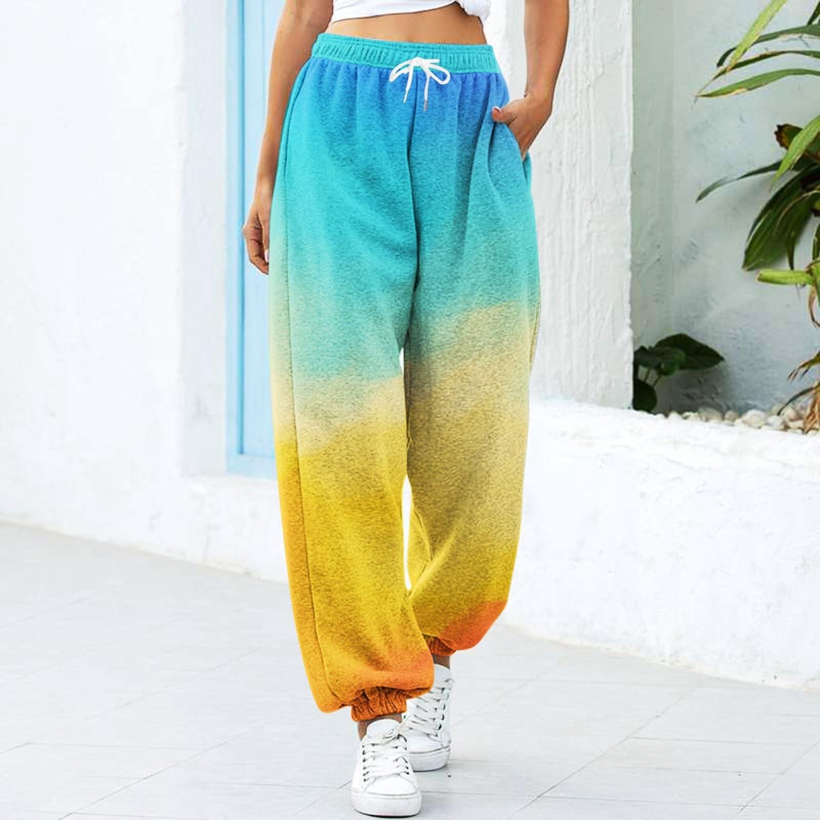 

Женские повседневные брюки с кулиской и эластичной резинкой на талии с градиентным принтом оранжевый