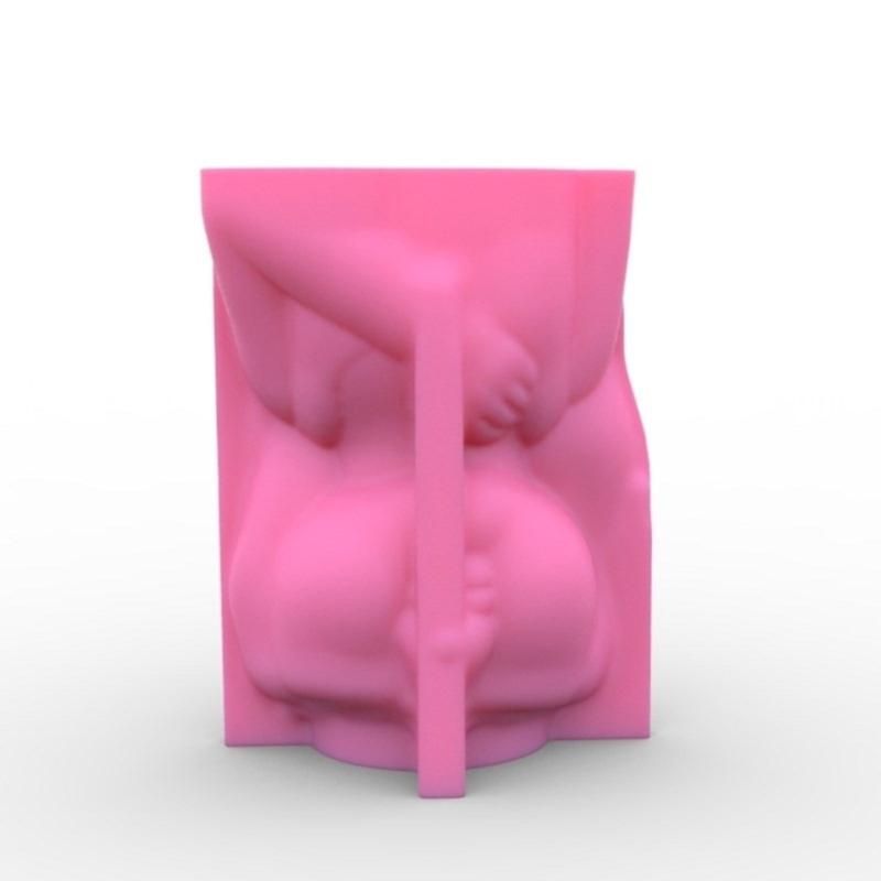 Girl Candle Holder Silicone Mold Cartoon Flower Pots Mold Candle Tray Mold Home Decorations Exploy Resin DIY Crafts