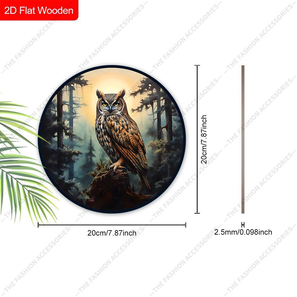 2D Flat Hanging Decorative Signs, Interior Wall or Door Decoration, Garden Decoration, Owl Pattern, Interesting Gifts for Family and Friends