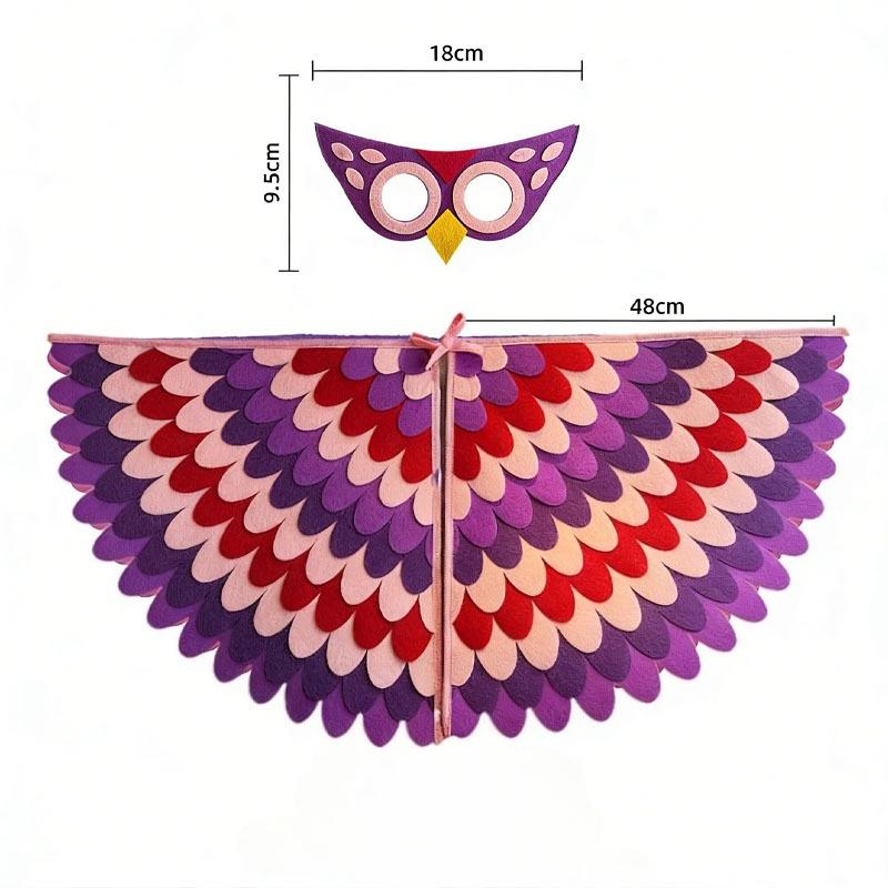 

Felt Wings Cape Mask Kit Phoenix Peacock Bird Costume Carnival Party Performance Dress Up Role Play Gift for Friends