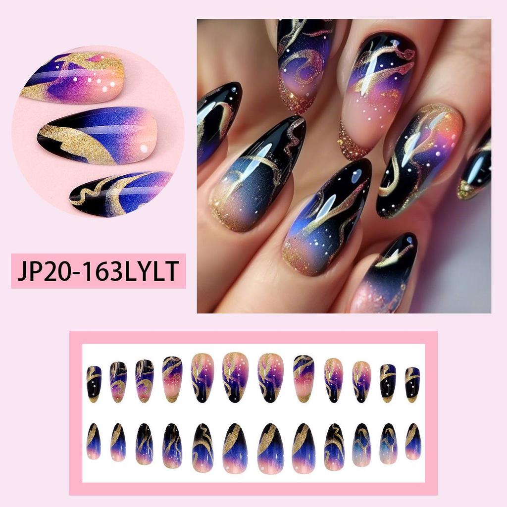 Pegatinas Desmontables para Uñas Estilo Europeo y Americano - Uñas Postizas Simples y Llevables