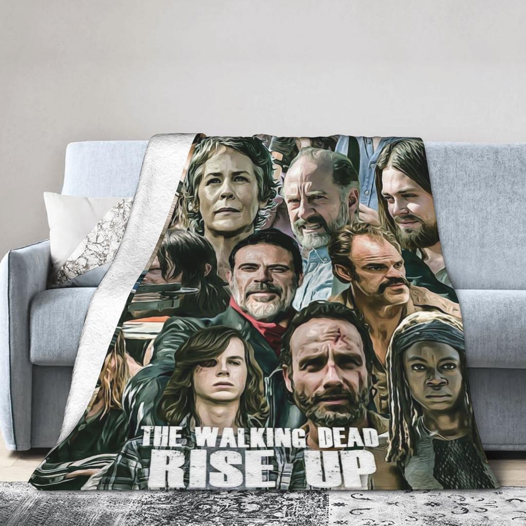 The Walking Dead Daryl Dixon Flannel Blanket Horror Movie Custom Throw Blanket for Home 150*125cm Plush Thin Quilt