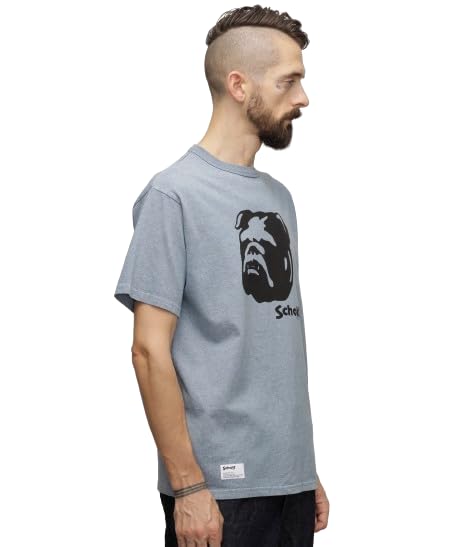 

Schott NYC Heather T-Shirt Stencil Bulldog / 782-4134008 Men s Small 120 Navy