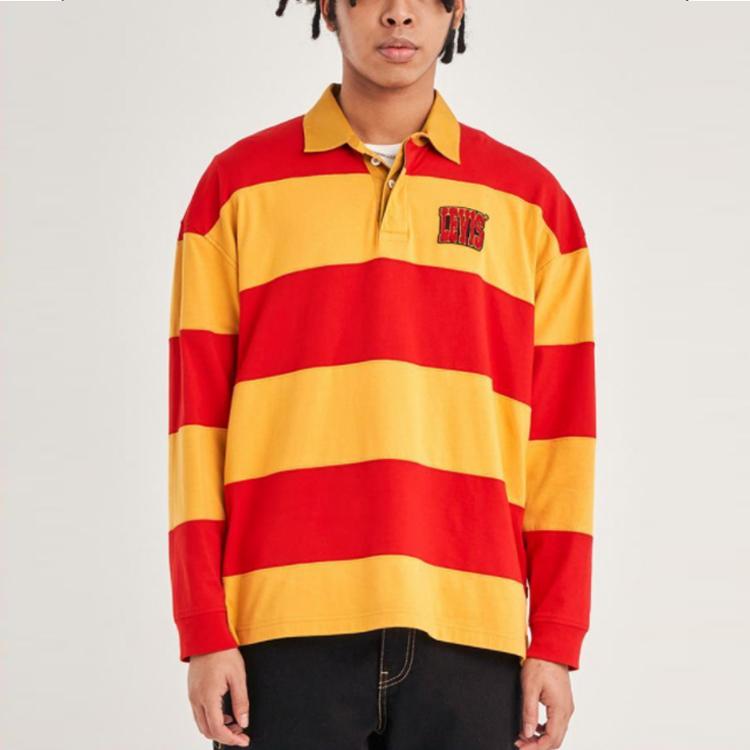 Levis Color Block Striped Print Polo Shirt Men Tops 35981-0020