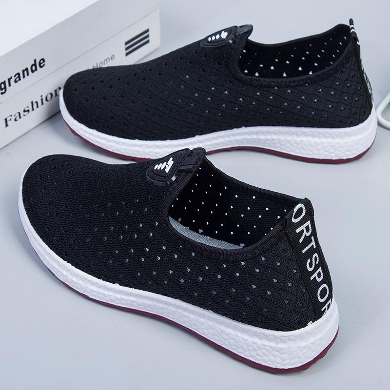 A New Generation of Old Beijing Craft Flying Woven Mesh Shoes, Fashionable Hollow Leisure Sports Safety Walking Shoes