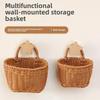 Kitchen Scallion, Ginger and Garlic Storage Basket, Small Hanging Basket, Wall-mounted Woven Basket, Egg Storage Basket, Rattan Imitation
