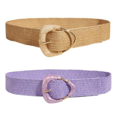 Rattan Woven Belt Women Wide Waist Belt Dress Woven Bohemians Styles Belt for Casual Wear