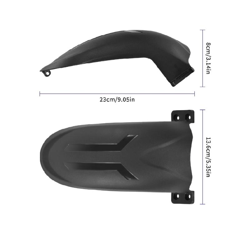 Wheel Mud Guard for K1 Electric Scooter Ride Use, One Black Replacement Part for Front or Rear Position with Visible Mounting Holes for Upkeep