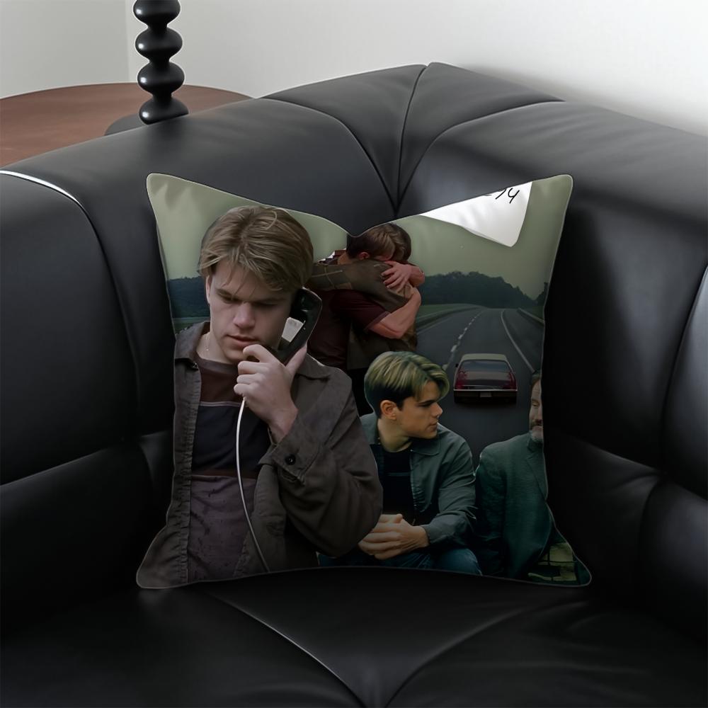 movie inspirational GGood Will HHunting Cushion Cover Pillow Case Antidustmite Invisible zipper silky plush cushion 30X30cm