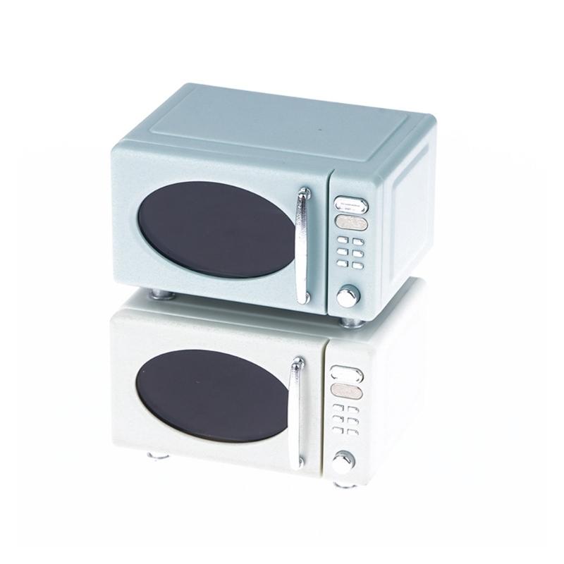 Detailed Dollhouses Kitchen Decors Collection 1/12 Scale Featuring Miniature Microwave Oven Bread Cabinet
