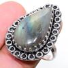 Labradorite Gemstone Handmade 925 Sterling Silver Jewelry Ring Size 8