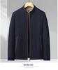 Men’s Light Luxury Double-Layer Business Casual Jacket - Stand-Up Collar, Solid Color, Suitable for Spring and Autumn