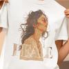 Peace | Comfort Colors Unisex Tee, Boho Aesthetic Graphic Shirt, Retro Hippie Style T-Shirt Calm Minimalist Vintage Art Gift for Her or Him