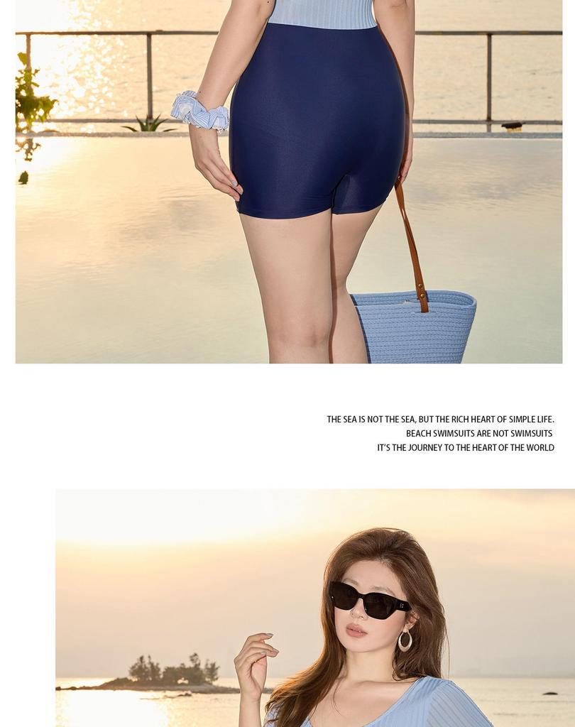 Women's Plus Size Short Sleeve Sporty Swimsuit - Flaw Concealing Conservative One-Piece for Pool & Hot Spring