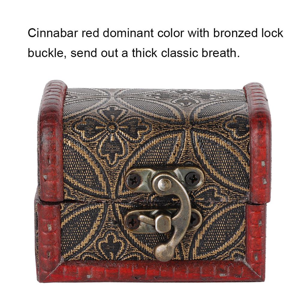 Vintage Kleine Schatztruhe Dekorative Holz Schmuck Schlossbox Geschenk Etui (Kupfermünze)