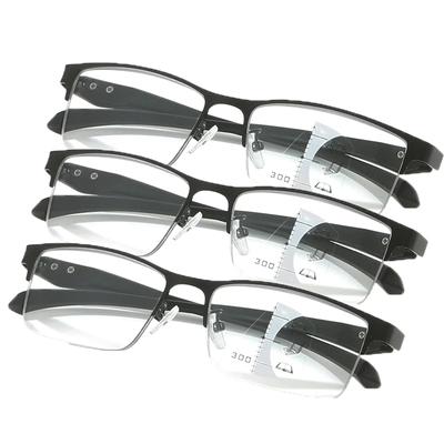 Trendy Vintage Multifocal Reading Glasses Blue Light Blocking Square Frame Presbyopia Men Women Near Far Bifocal Eyeglasses