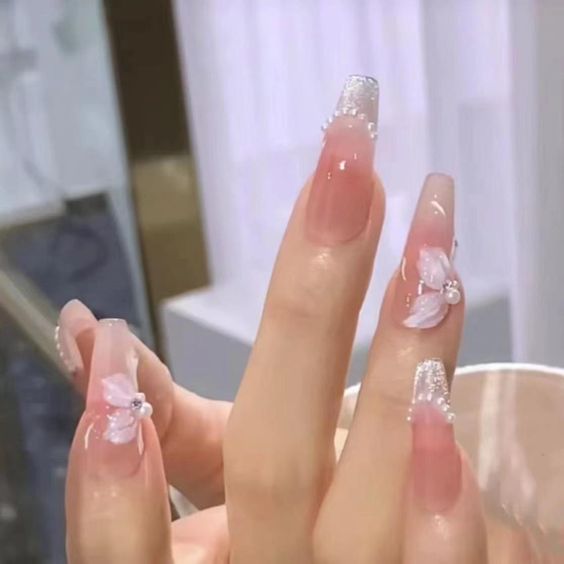 

Чисто ручная работа Фототерапия Носитель Вишня Молочное желе Носитель Готовое изделие Многоразовые патчи для нейл-арта Снимаются large L