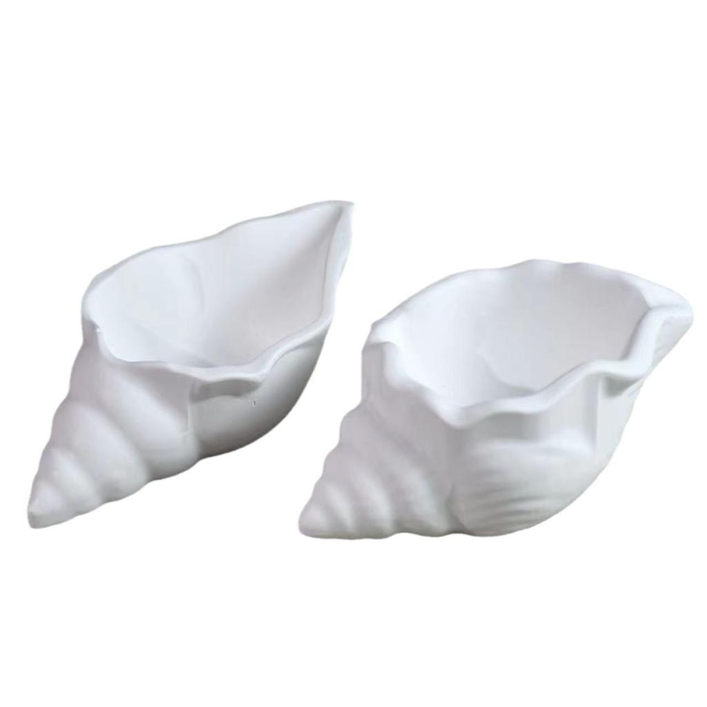 DIY Creative Ocean-Style Plaster Conch Shell Aromatherapy Candle Holder