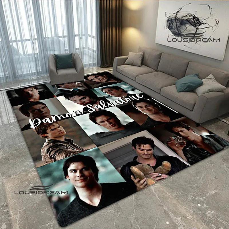 The Vampire Diaries Damon salvatore print carpet Yoga mat area rug room decor door mat Non -slip carpet kawaii rug Birthday Gift