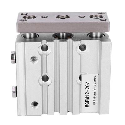 Cilindro Pneumático de Dupla Ação com 3 Hastes MGPM12 20Z Liga de Alumínio Cilindro Pneumático 12mm de Diâmetro