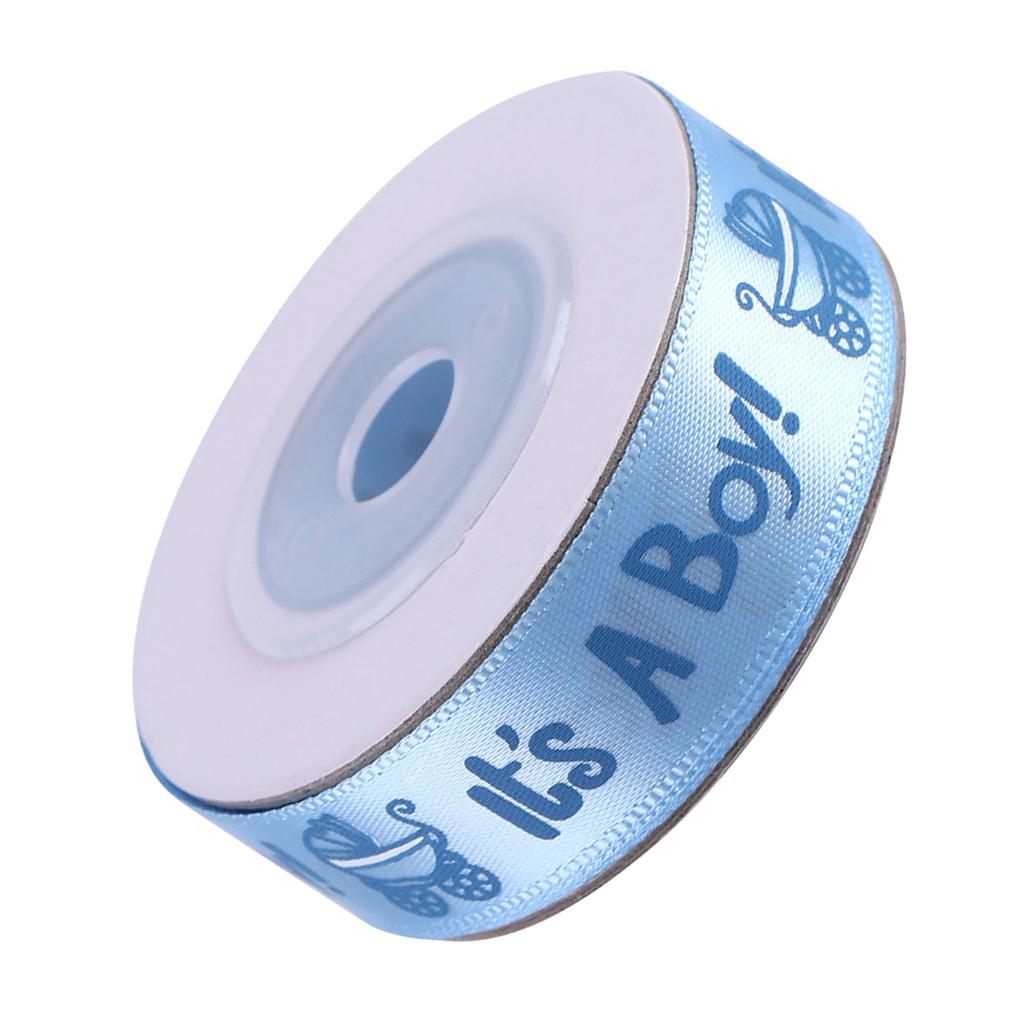 10Yards Roll IT IS A BOY GIRL Blue Pink Baby Shower Christening Party Favor Gift Stain Ribbon