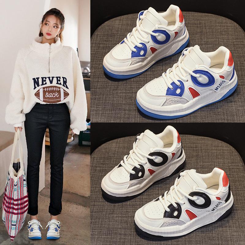 

Хлебные туфли, женские толстые подошвы, маленькие белые туфли, повседневная обувь.