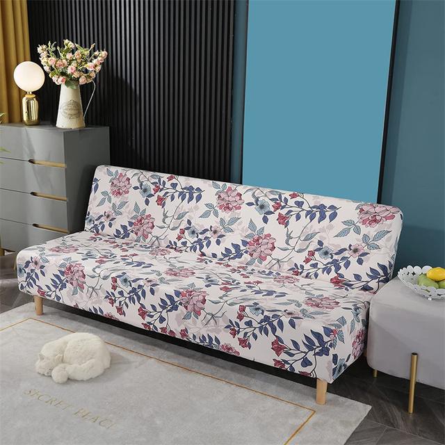 Bohemia Sofa Bed Cover Elastic Spandex Sofa Covers Without Armrest Couch Slipcovers Non Slip Armless Sofa Bed Protector Case