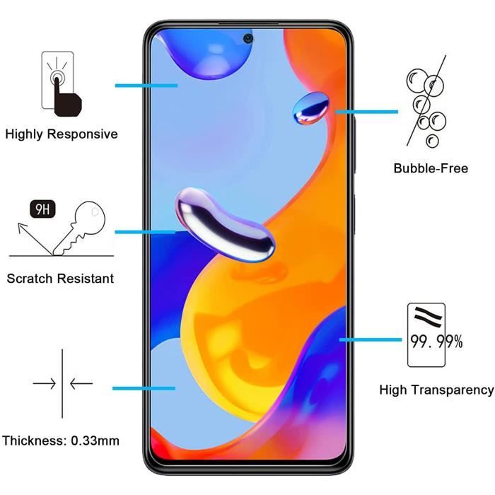 Protective Case - Phonillico® - Xiaomi Redmi Note 11 Pro - Soft Silicone - Transparent - 2 Tempered Glass