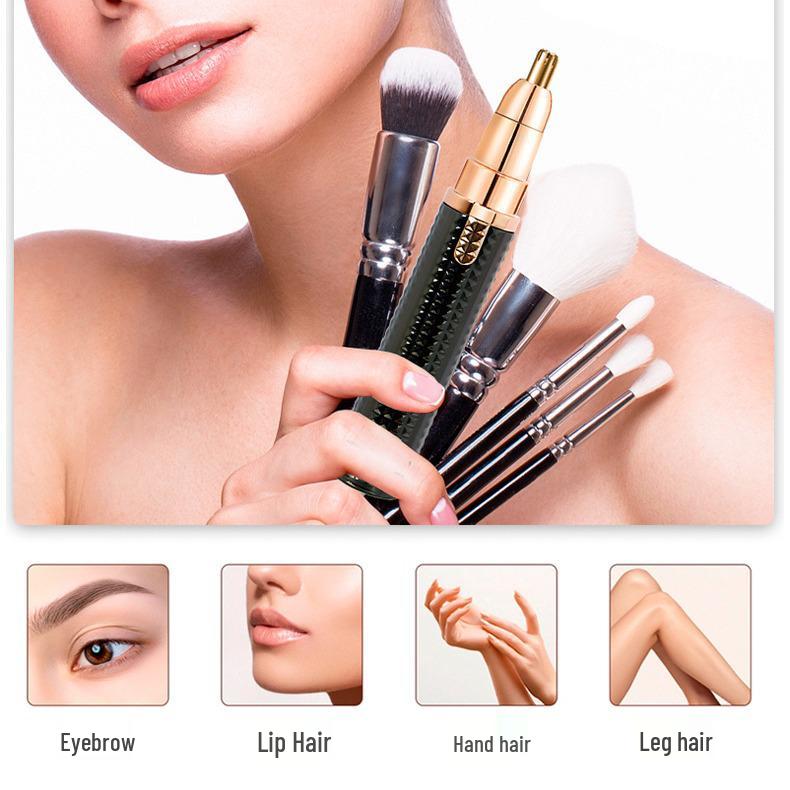Women's Electric Eyebrow and Nose Hair Trimmer & Razor Set