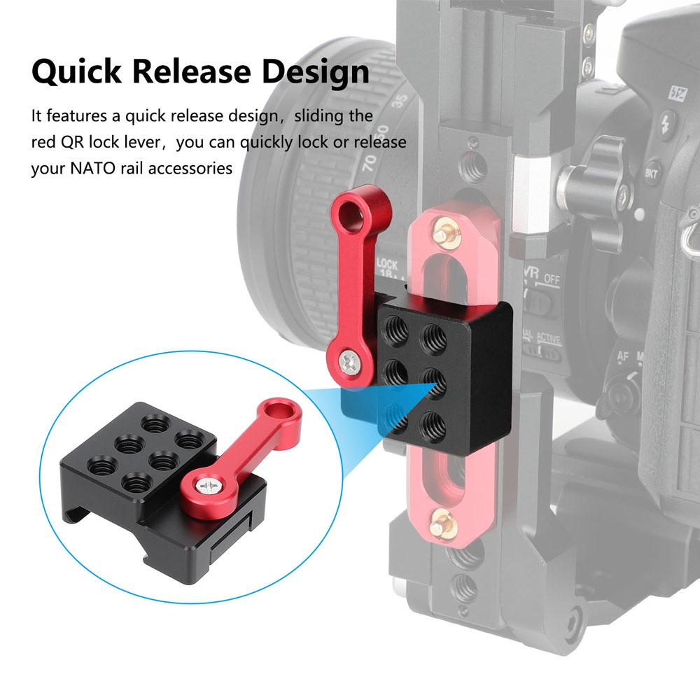 HDRIG Quick Adjust Groove Slide Clamp with 1/4" Screw for Monitor Expansion